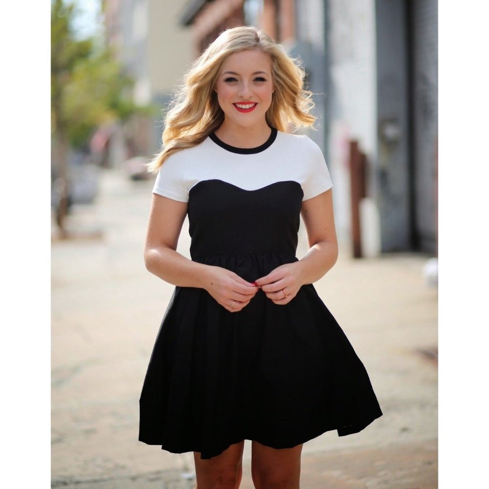Kate Spade fit & flare illusion bodice dress